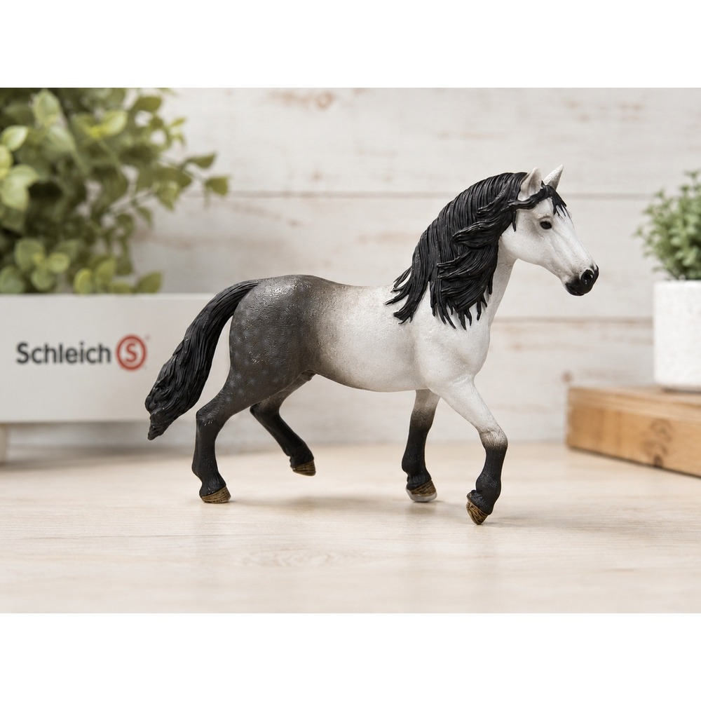 Schleich Andalusian Stallion Dapple Gray Horse Figure‎ Retired 2016 Toy